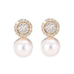 Medium Bling Pearl Gold Clip On Earrings
