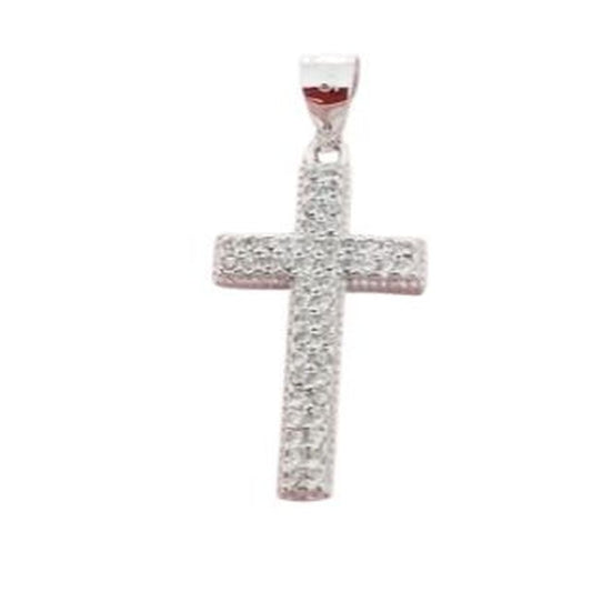 Medium Size Elegant Pave Cubic Zirconia Cross Pendant