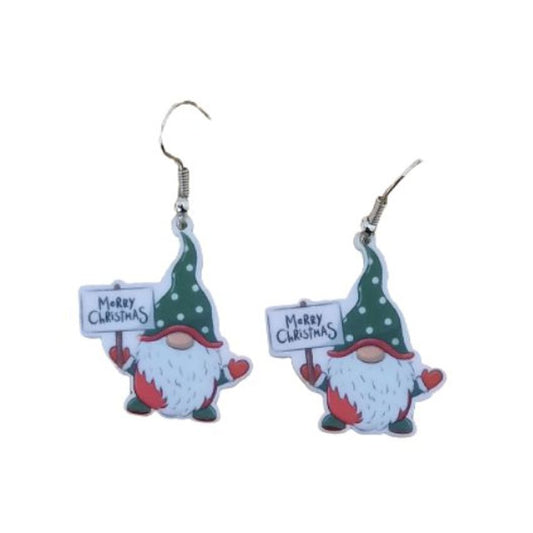 Merry Christmas Gnome Earrings