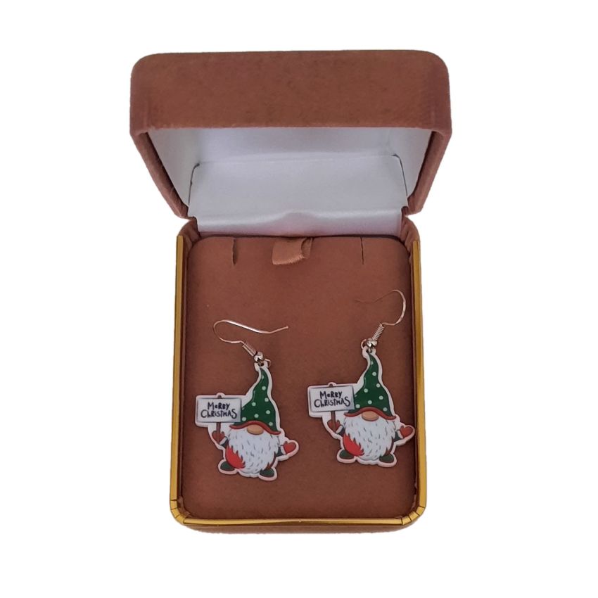 Merry Christmas Gnome Earrings(2)