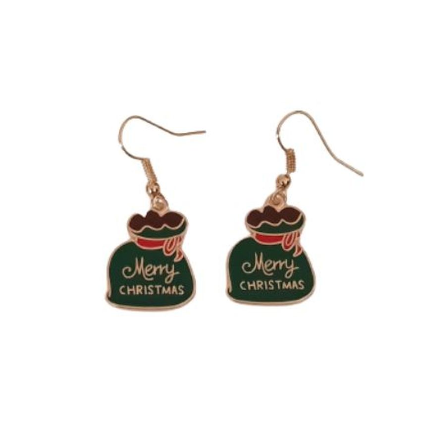 Merry Christmas Sack Earrings