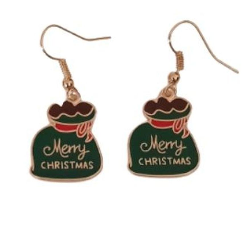 Merry Christmas Sack Earrings