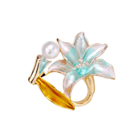 Mint Green Flower Brooch