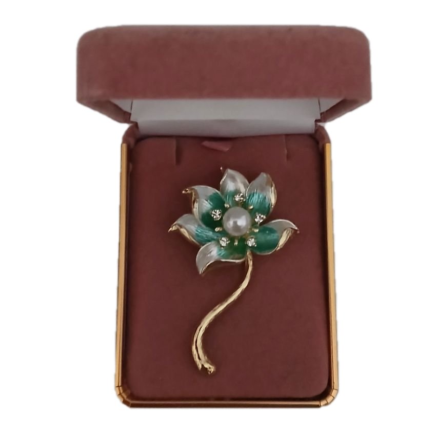 Mint Green Flower Brooch
