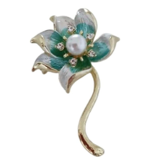 Mint Green Flower Brooch