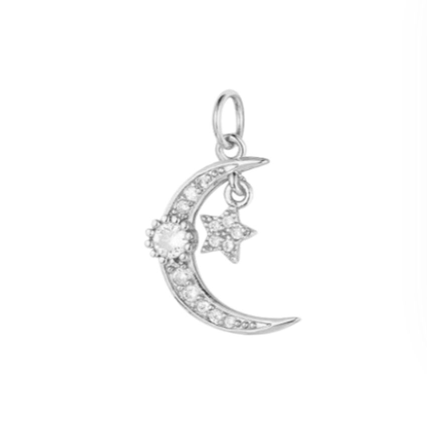 Moon And Star Silver Necklace