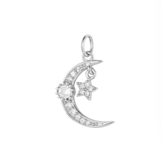 Moon And Star Silver Necklace