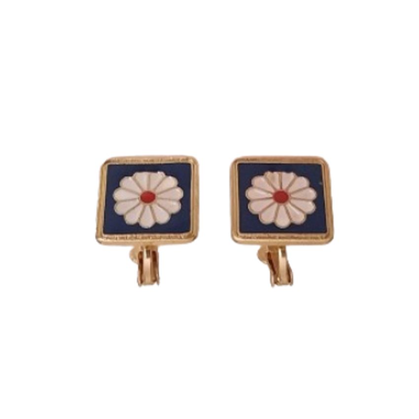 Multi Colour Flower Clip On Earrings