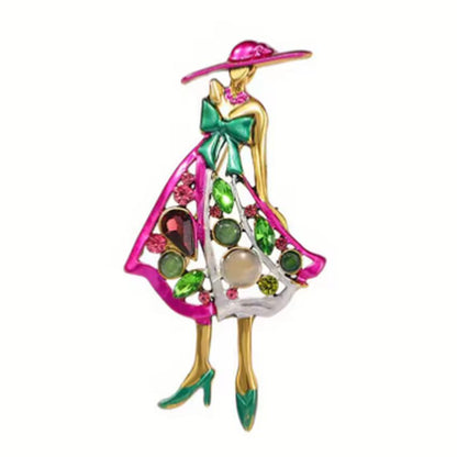 Multi Colour Lady Brooch
