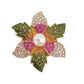 Multi Coloured Flower Brooch With Crystal