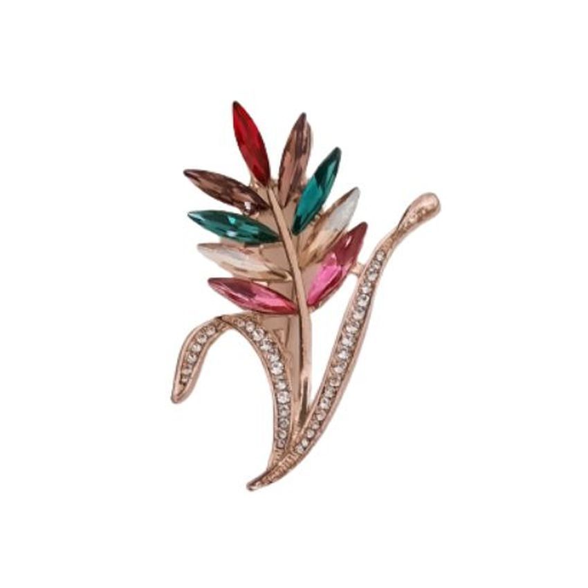 Multi Coloured Leaf Vintage Style Ladies Brooch