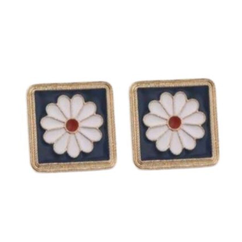 Multi Colour Flower Clip On Earrings