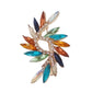 Multi Coloured Leaf Brooch With Crystal