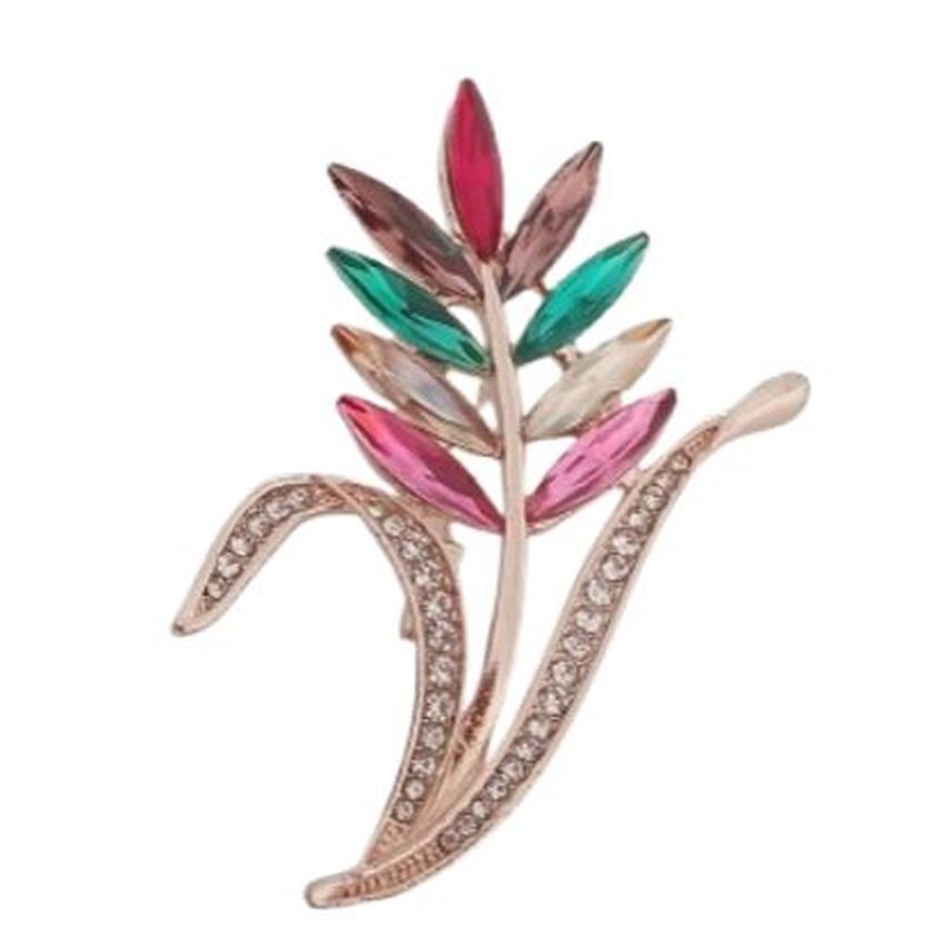 Multi Coloured Leaf Vintage Style Ladies Brooch