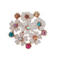 Multi Flower Diamante Pretty Brooch