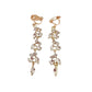 Multi Stone Gold Drop Clip On Earrings