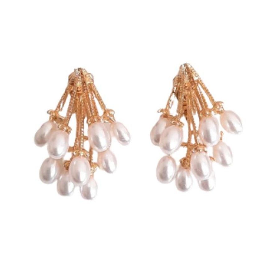 Multiple Pearl Drop Clip On Earrings