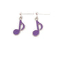 Music Note Dangly Sterling Silver Earrings