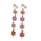 Muti Colour Long Flowers Clip On Earrings
