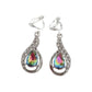 Mystic Topaz Diamante Drop Clip On Earrings