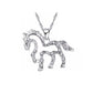 Open Cut Body With Crystal Stones Trotting Horse Pendant
