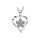 Open Silver Heart Pendant With a Cubic Zirconia Flower Centre Stone