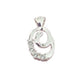 Open Cut Cubic Zirconia Inlaid Sterling Silver Oval Pendant