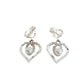 Open Heart Pearl Clip On Earrings