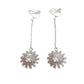 Open Rhinestone Flower Clip On Earrings