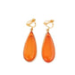 Orange Drop Clip On Earrings