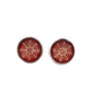 Orange Red Flower Clip On Earrings