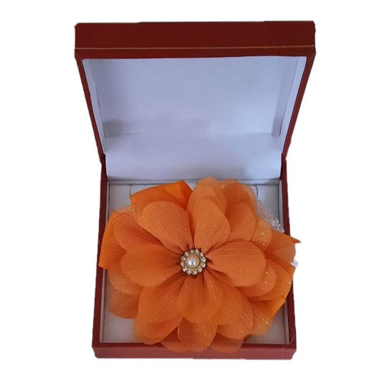 Orange Sparkly Flower Wrist Corsage