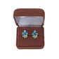 Oval Glass Blue Flower Clip On Earrings(2)