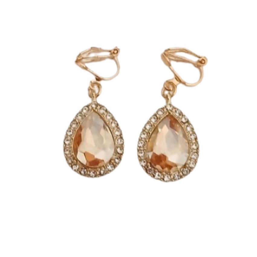 Oval Mirror Clip On Earrings