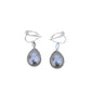 Oval Pearl Drop Clip On Earrings