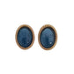 Oval Teal Blue Clip On Earrings