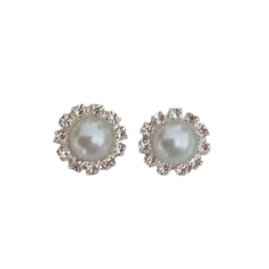 Pale Blue Diamante Clip On Earrings