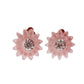 Pale Pink Flower Clip On Earrings