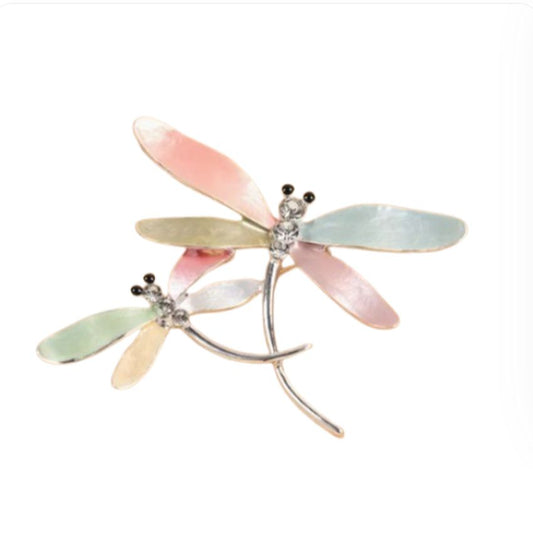 Pastel Colours Dragonfly Brooch