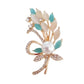 Pastel Diamante And Pearl Flower Brooch