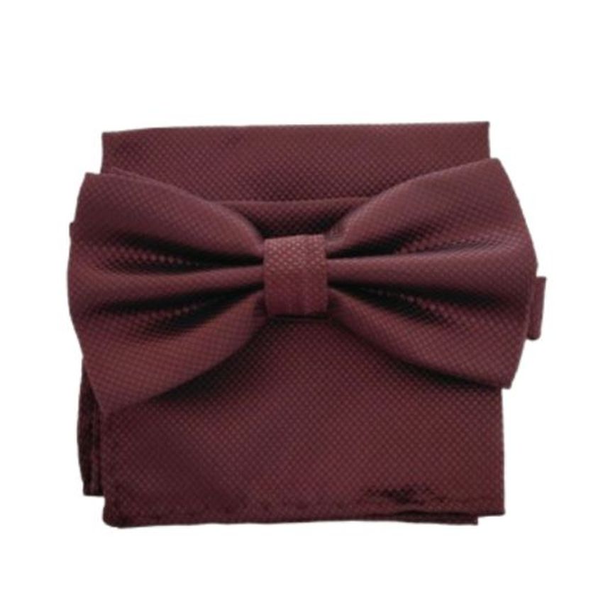 Patterned Brown Dickie Bow Tie And Hanky Set