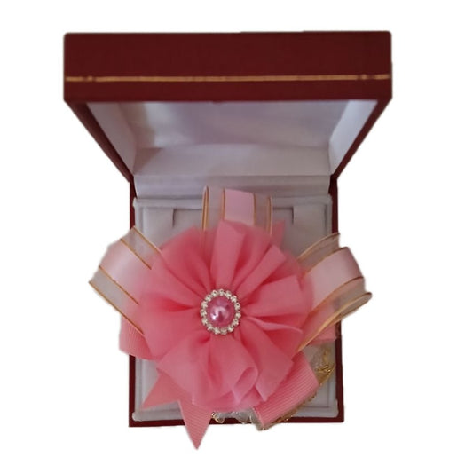 Peachy Pink Flower Wrist Corsage