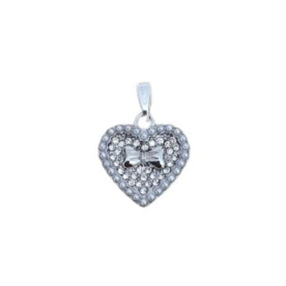 Pearl And Bow Heart Pendant