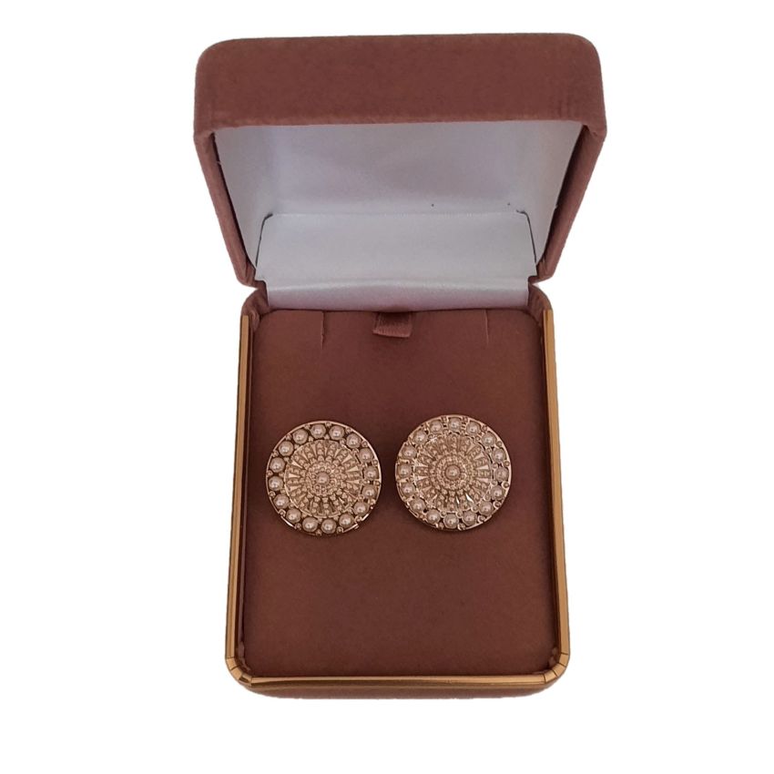 Pearl And Gold Light Plastic Clip On Earrings(2)