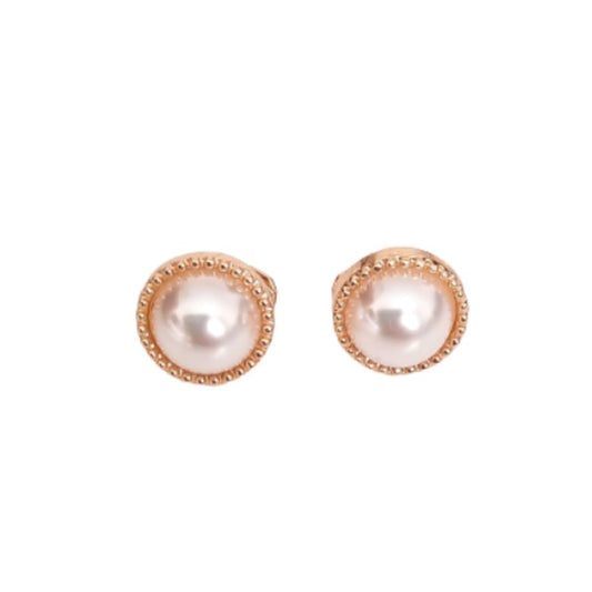 Pearl And Gold Round Clip On Earrings