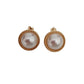 Pearl Centre Gold Stud Clip On Earrings