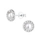 Pearl Centre With Crystal Edges Girls Small Communion Earrings