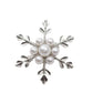 Pearl Christmas Snowflake Brooch
