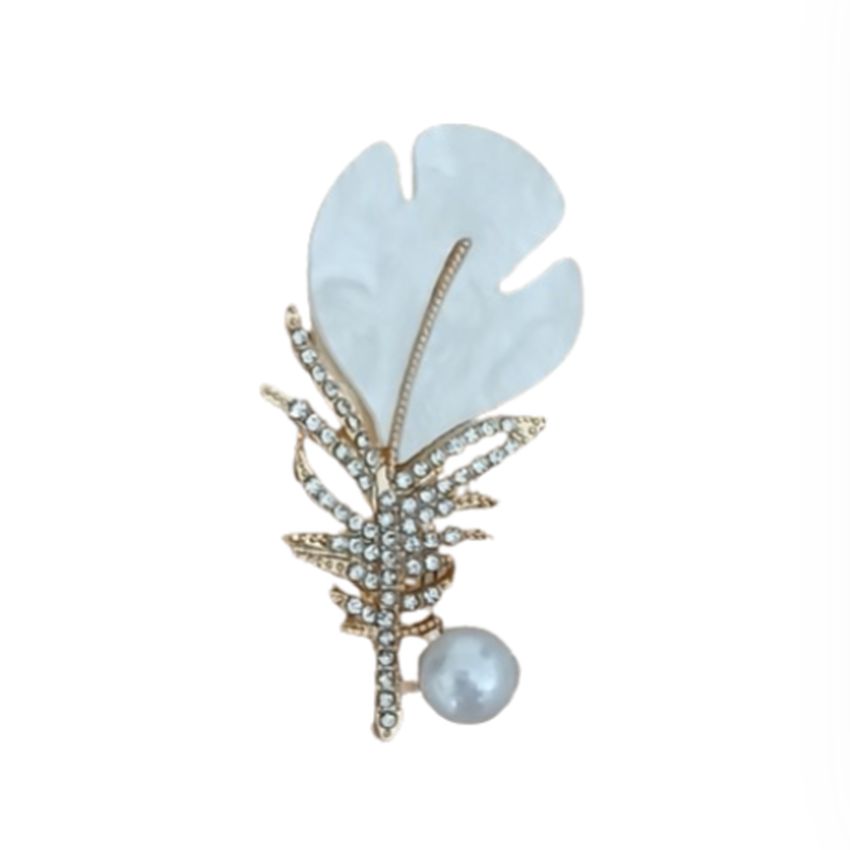 Pearl Feather Ladies Brooch