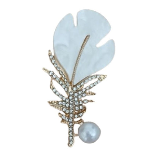 Pearl Feather Ladies Brooch